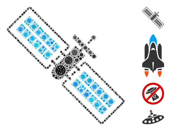 コロナウイルス元素の衛星衝突 — ストックベクタ