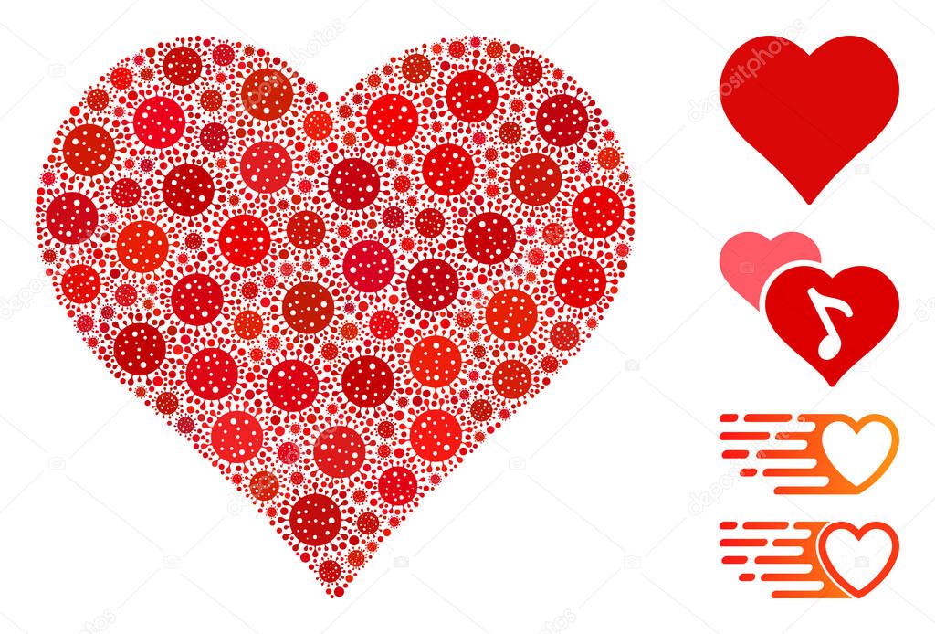 Valentine Heart Mosaic of Covid Virus Items