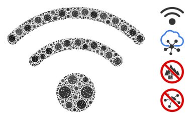 CoronaVirüs Simgelerinin Wi-Fi Kolajı