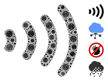 KoronaVirüs Simgelerinin Kablosuz Kolajı