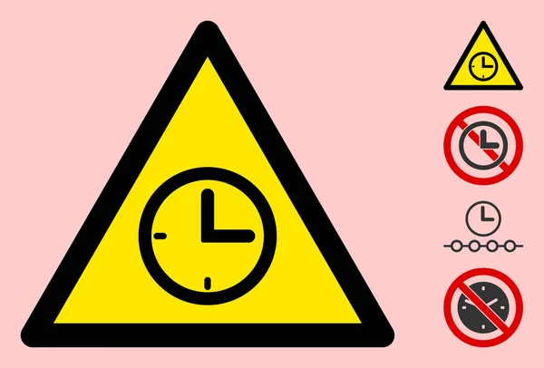 Vektör Saat Uyarı Üçgeni İmzalama Simgesi — Stok Vektör