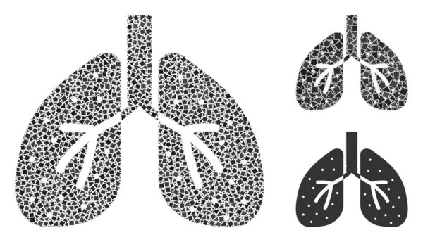 Kolaż ikony Humpy Płuca — Wektor stockowy