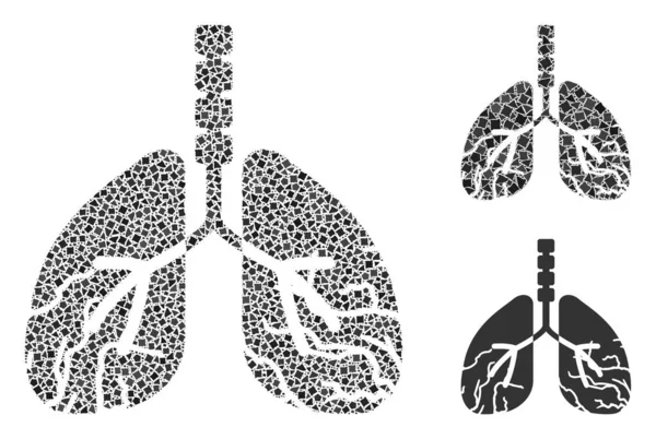 Inequal Lungs Cancer Icon Mosaic — Stock Vector