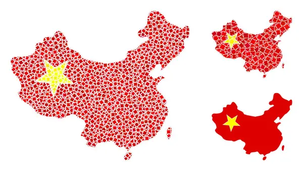 残破的中国地图图标拼图 — 图库矢量图片