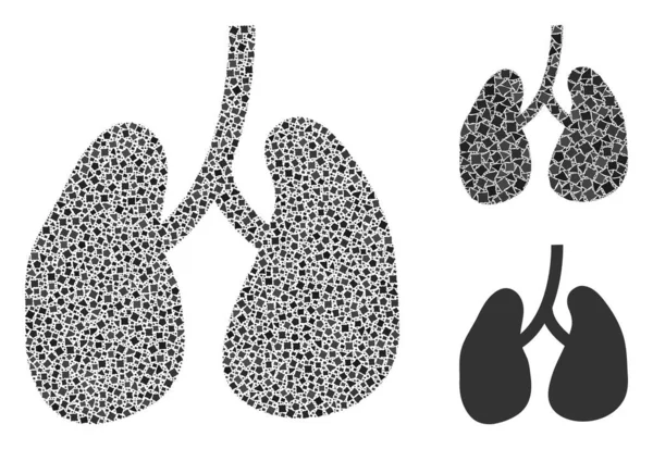 Collage Raggy Lungs Icône — Image vectorielle