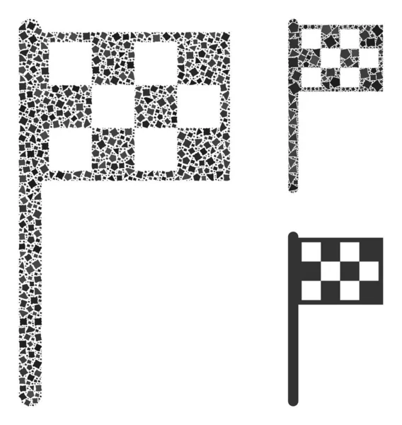 Trembly sista flaggan ikonen mosaik — Stock vektor