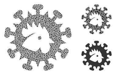 Ragged Bird Gribi Virüs Simgesi Mozaiği