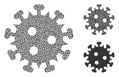 Yıpranmış HIV Virüs Simgesi Kolajı