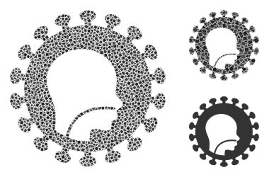 Düzensiz İnsan Gribi Virüs Simgesi Mozaiği