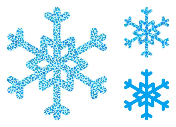 Ragged copo de nieve icono Collage — Archivo Imágenes Vectoriales
