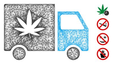 Esrar Teslimatı Van Web Vektör Ağ İllüstrasyonu