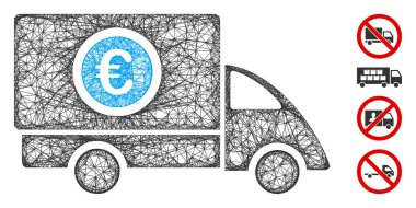 Euro Teslimatı Web Vektör Ağ İllüstrasyonu