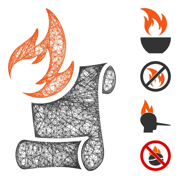 Burn Manuscript Web Vector Mesh Ilustração — Vetor de Stock