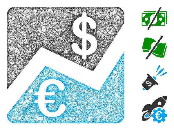 Illustration de maillage vectoriel Web Euro et Dollar Finance — Image vectorielle