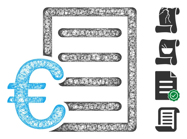 Euro Pricelist Web Vector Mesh Ilustração —  Vetores de Stock