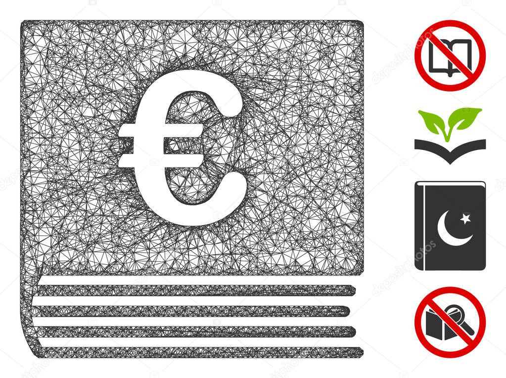 Mesh Euro Sales Book Web 2d Vector Illustration Model Is Based On Euro Sales Book Flat Icon Network Forms Abstract Euro Sales Book Flat Model Premium Vector In Adobe Illustrator Ai