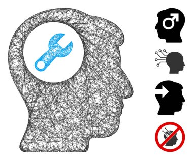 Baş Anahtarı Web Vektör Ağ İllüstrasyonu