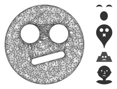 Kayıtsız Gülücük Ağı Vektör Ağ İllüstrasyonu