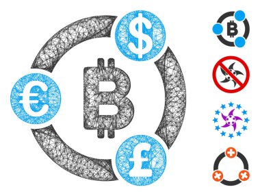 Uluslararası Bitcoin İşbirliği Web Vektörü Ağ İllüstrasyonu