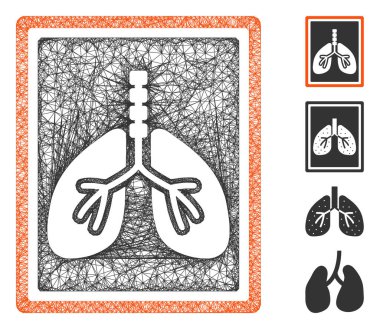 Akciğerler X-Ray Fotoğraf Web Vektör Ağ İllüstrasyonu