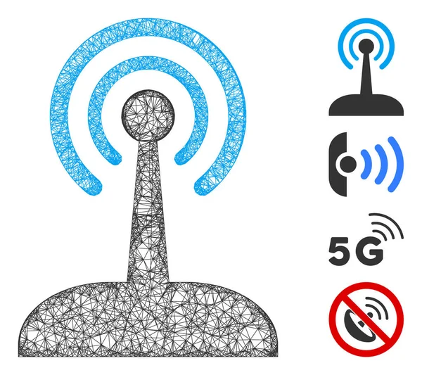 ラジオジョイスティックWebベクトルメッシュイラスト — ストックベクタ