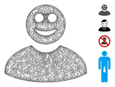 Gülümseyen Adam Web Vektör Ağ Çizimi