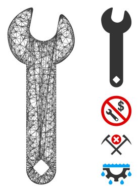 Wrench Web Vektör Ağ İllüstrasyonu