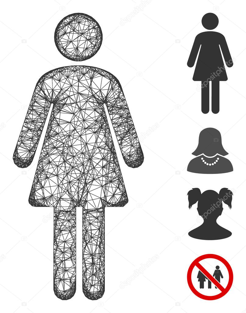 Woman Web Vector Mesh Illustration