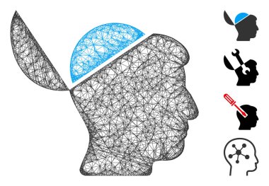 Beyin Ağı Vektör Ağ Resmini Aç