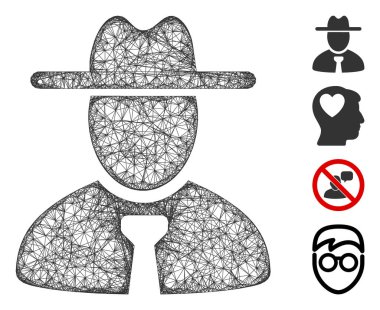 Centilmen Web Vektör Ağ İllüstrasyonu