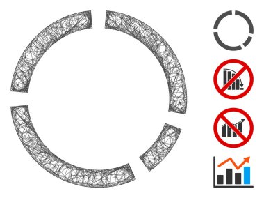Yuvarlak Diyagram Web Vektör Ağ İllüstrasyonu