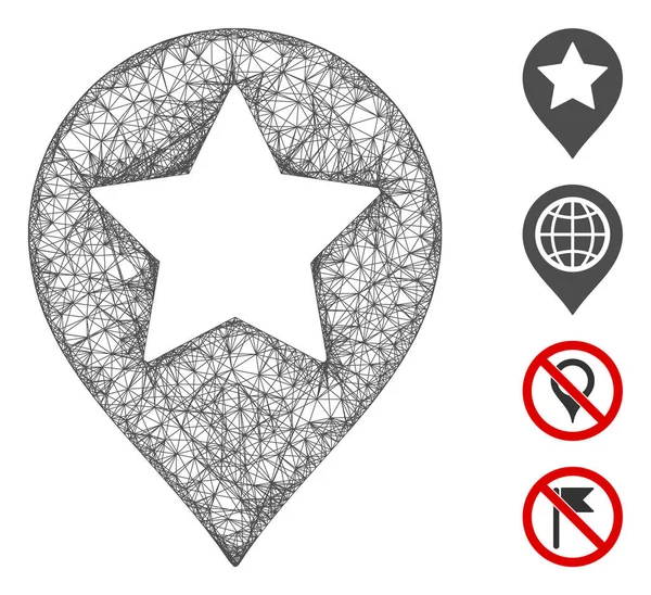 Star Map Marker Web Vector Mesh Illustration