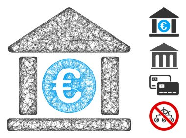 Euro Bank Binası Web Vektör Ağ İllüstrasyonu