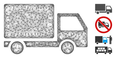 Teslimat Lorry Web Vektör Ağ İllüstrasyonu