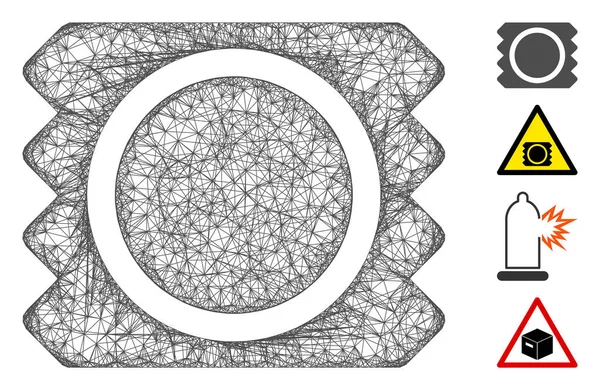 Prezervatif Paketi Web Vektör Ağ İllüstrasyonu