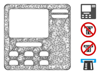 ATM Aygıtı Web Vektör Ağ İllüstrasyonu