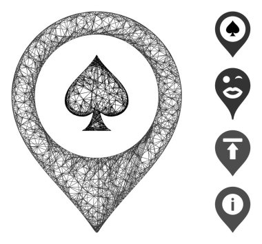 Kumarhane Haritası İşaretleyici Web Vektör Ağ İllüstrasyonu