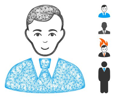 Tezgâhtar Adam Web Vektör Ağ İllüstrasyonu