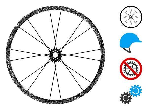 Bike Wheel Web向量Mesh说明 — 图库矢量图片