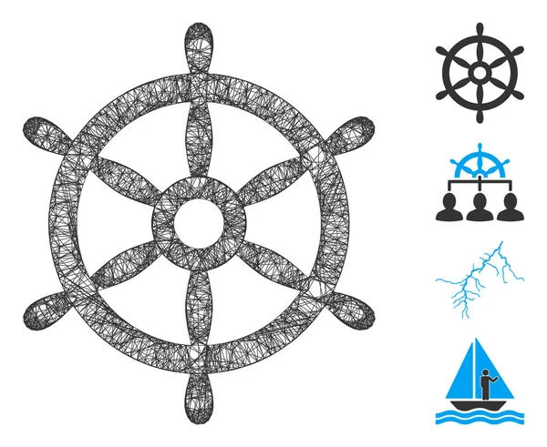 Illustration de maille vectorielle de Web de volant de bateau — Image vectorielle