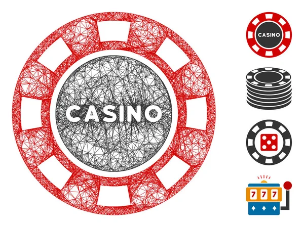 Casino Chip Web Vector Mesh Illustration — Stock Vector