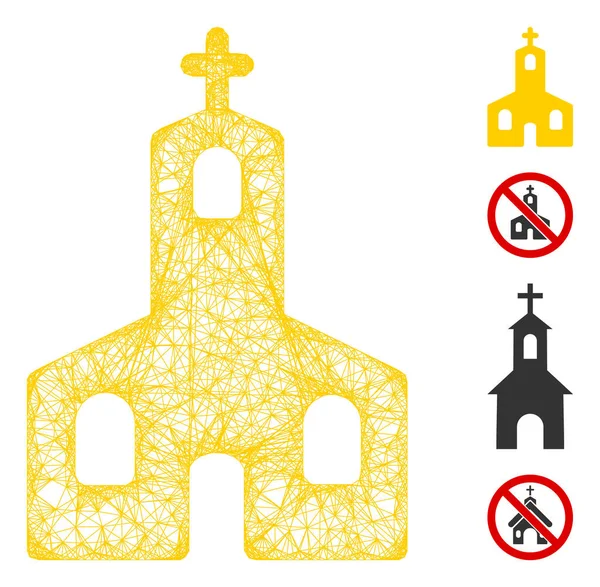 Iglesia Cristiana Web Vector Mesh Ilustración — Archivo Imágenes Vectoriales