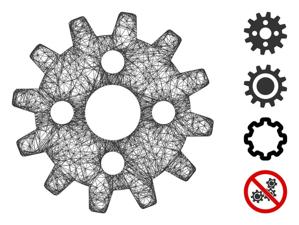 Cogwheel Web Vector Mesh Ilustración — Archivo Imágenes Vectoriales