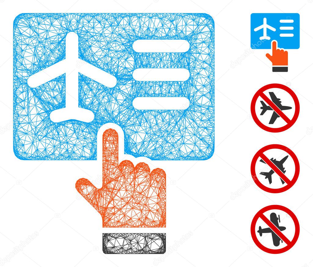Airline Ticket Booking Web Vector Mesh Illustration