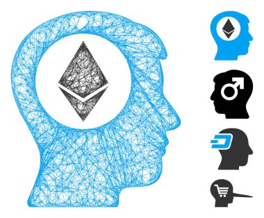 Ethereum Mind Web Vektör Ağ İllüstrasyonu