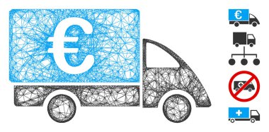 Euro Koleksiyoncusu Otomobil Vektör Ağ İllüstrasyonu