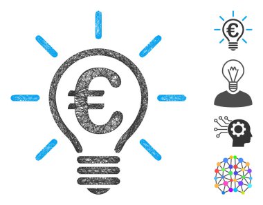 Avrupa Fikir Ampulü Web Vektör Ağ İllüstrasyonu