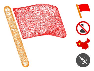 Bayrak Web Vektör Ağ İllüstrasyonu