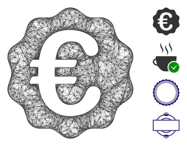 Euro Reward Seal Web Vector Mesh εικονογράφηση — Διανυσματικό Αρχείο