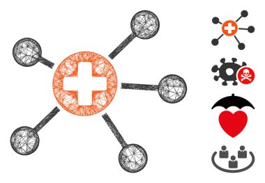 Sağlık Hizmetleri Bağlantıları Web Vektör Ağ İllüstrasyonu